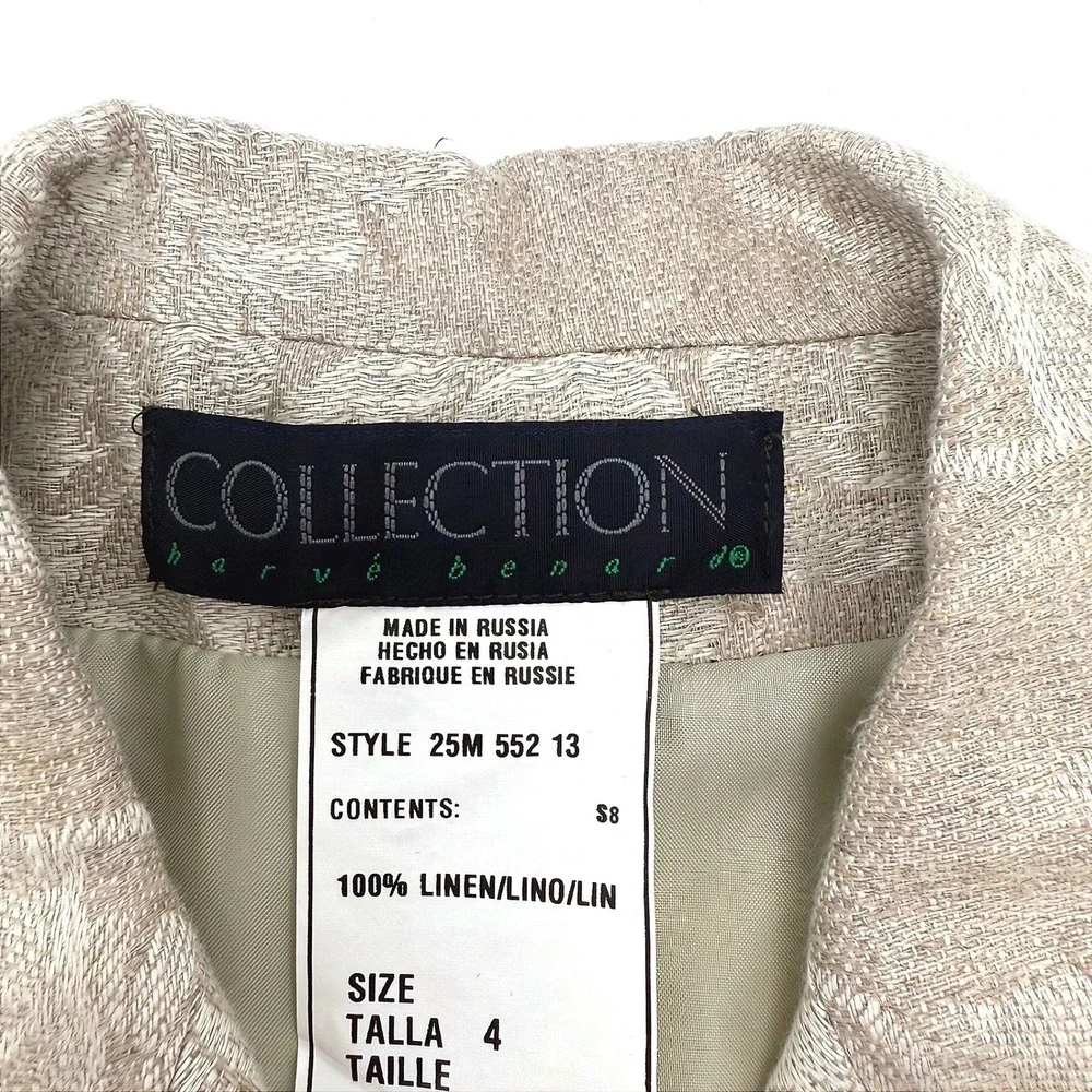 Harve Benard Collection Women's 100% Linen Floral Vest Size‎ 4